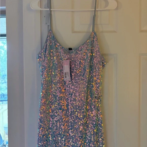 Wild Fable Women's Midi Slip Tank Sequin Party Dress Side Slit - Picture 4 of 5